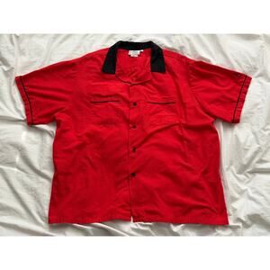 Vintage Cruisin USA Red-Black Men’s 2XL Bowling Shirt